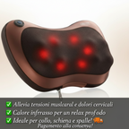 Cuscino Massaggiante Shiatsu con Calore – Massaggio Profondo per Collo, Schiena e Spalle | Sollievo Immediato dal Dolore